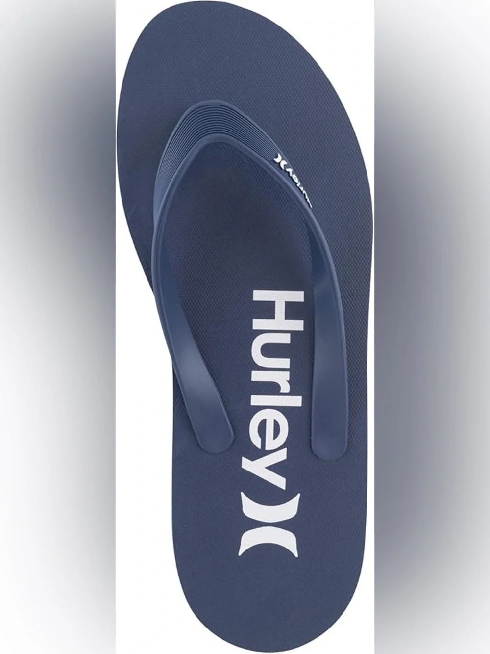 NWT Hurley Mens Navy Blue Logo Flip Flops, Size 9